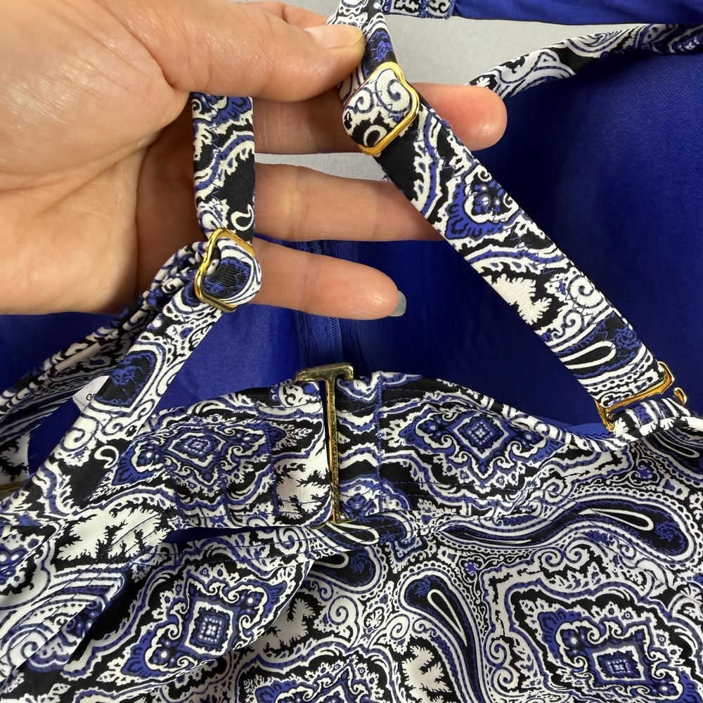 Soma Intimates Blue Paisley Underwire Tankini Swim Top Womens 34DD Medallion - Picture 9 of 16